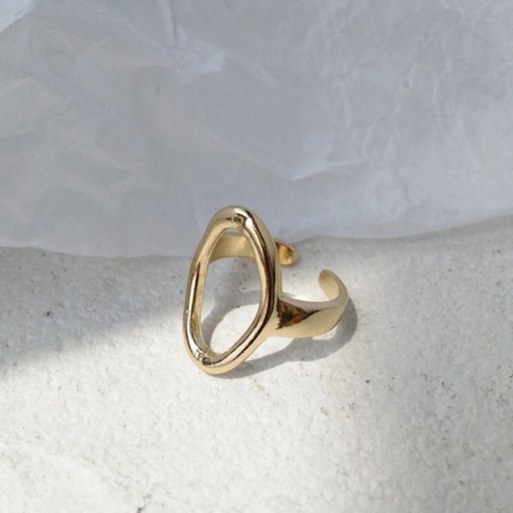 💕Last one Minimalist Oval Round Rings - Picture 2 of 7